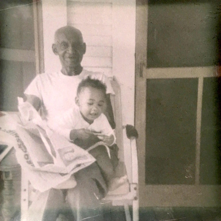 Yvonne Moore with her great-grandfather, William A. Daniels Yvonne with great-grandfather