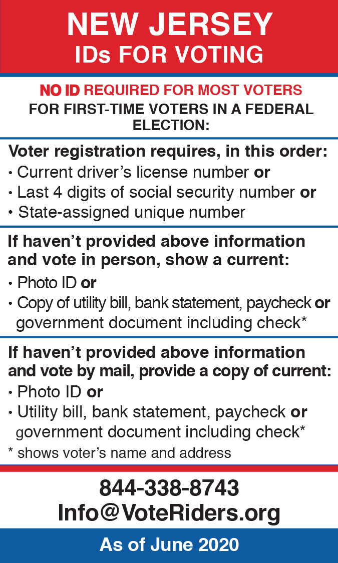 NEW JERSEY Voter ID Information · VoteRiders