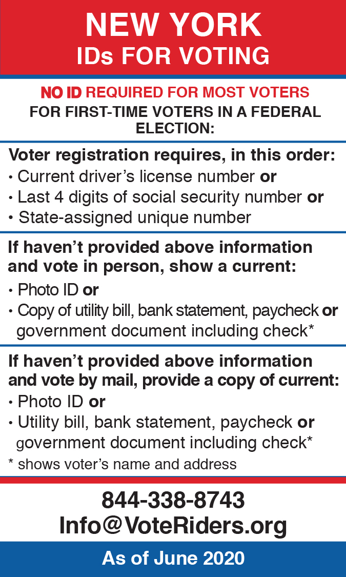 why don't you need id to vote in ny