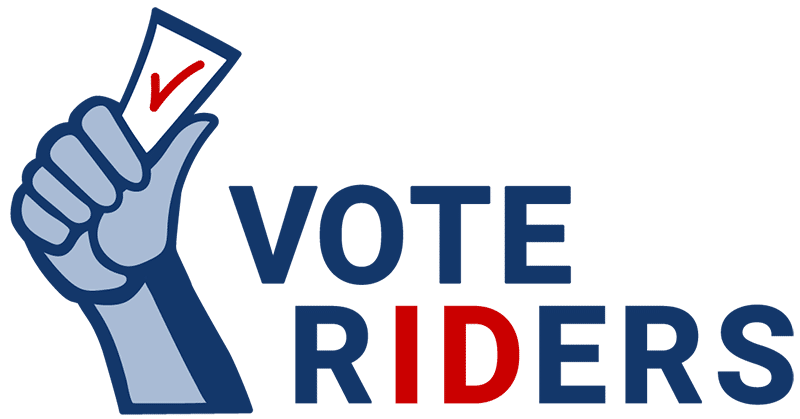 VoteRiders Secondary Logo – Red and Blue