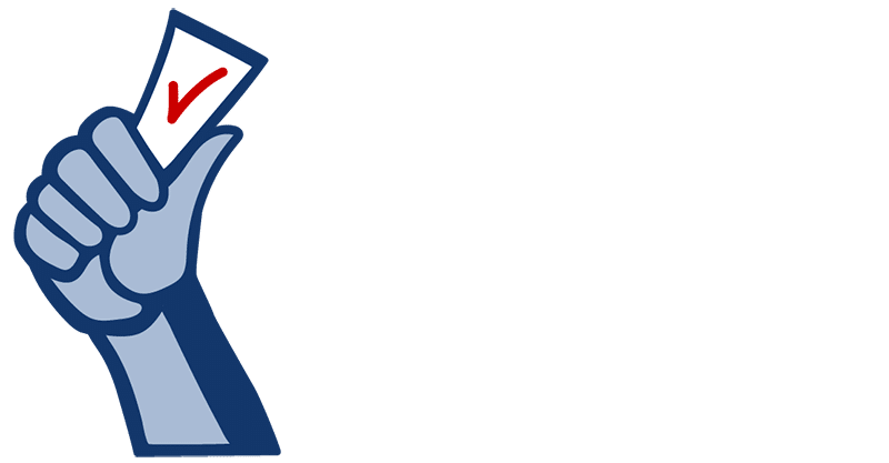 VoteRiders Secondary Logo – White